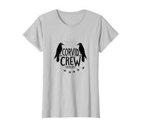 Corvid Crew Over Dude Crew Raven Lovers Squad T-Shirt, Women, Silver Grey, Small
