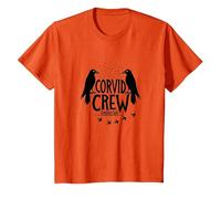 Corvid Crew Over Dude Crew Raven Lovers Squad T-Shirt, Youth, Orange, Small