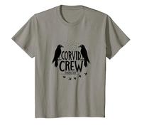 Corvid Crew Over Dude Crew Raven Lovers Squad T-Shirt, Youth, Slate Grey, 4T