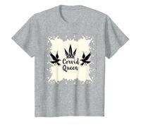 Corvid Queen: Mystic Raven Royalty for Nature Lovers T-Shirt, Kids, Heather Grey, 4 Years