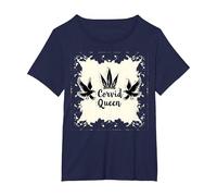 Corvid Queen: Mystic Raven Royalty for Nature Lovers T-Shirt, Women's Plus, Navy, 4X