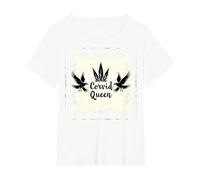Corvid Queen: Mystic Raven Royalty for Nature Lovers T-Shirt, Women's Plus, White, 2X