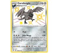Corviknight SV089/SV122 Shiny Rare Pokemon Card (Shining Fates) + 1x TitanCards® Toploader