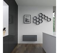 Corwen Anthracite Fixed Temperature Electric Horizontal Radiator PRE Filled 850mm (w) x 360mm (h) Corwen Anthracite - 500w PTC