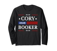 Cory Booker 2028 For President Booker 2028 American Flag Long Sleeve T-Shirt