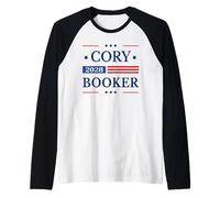 Cory Booker 2028 For President Booker 2028 American Flag Raglan Baseball Tee