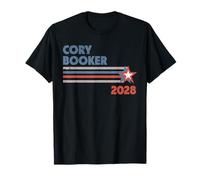 Cory Booker 2028 for President Patriotic Stripe Campaign T-Shirt