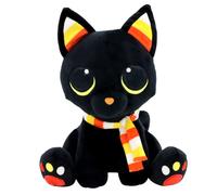 Cory the Candy Corn Cat - 8"" Black Cat Plush Cute Halloween Decor Fall Decor Small Stuffed Animal Halloween Decorations Machine Washable Soft a