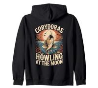 Corydoras Howling at the Moon Catfish Aquarium Zip Hoodie