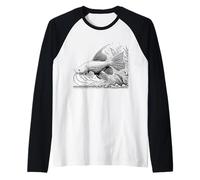 Corydoras Line Art Aquarianer Raglan Baseball Tee