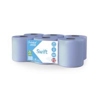COS® 12 ROLL Swift Centrefeed Essential Blue Embossed 46m - 2 Ply Embossed - Strong & Absorbent Hand Towel - Ideal for Home, Office, Kitchen, Garage & Commercial Use