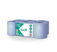 COS® 18 Rolls Swift Centrefeed Premium Blue 110m - 2 Ply Embossed - Strong & Absorbent Hand Towel - Ideal for Home, Office, Kitchen, Garage & Commercial Use