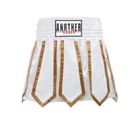 Cos-Animefly Boxing Shorts with Straps Muay Thai Training Suit Kicking Sanda Pants Mixed Martial Arts Combat Skirt, White, Small