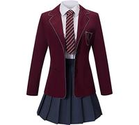 Cos-Animefly Womens Matilda Cosplay Agatha Trunchbull Costume Matilda the Musical Jacket Dress Red Suit JK Skirt