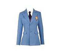 Cos-Love Ouran High School Host Club Adult Uniform Blazer and Tie,Anime Fujioka Haruhi Cosplay Costume Halloween (in Stock) - Blue - Large