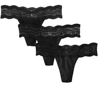 Cosabella Women's Dolce Thong 3 Pack Underwear, Black/Black/Black, One Size (Pack of 3)