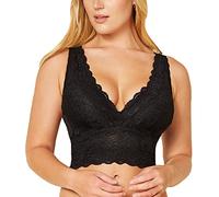 Cosabella Women's Say Never Curvy Plungie Longline Bralette Plunge Bra, Opaque, Black, L