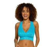 Cosabella Women's Say Never Curvy Racie Racerback Bralette Bra, Semi-Sheer, Constance Blue, XL