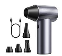 COSANO Jet Dry Full Metal Mini Blower - 300,000 RPM Electric Air Duster - Rechargeable Compressed Air Blower - High Power Air Duster with 3 Speeds and 4 Nozzles