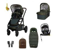 Cosatto 3 in 1 Travel System, Wow 3 - Birth to 25kg, Duo Direction Compact Fold, Carrycot, Seat Unit, ADAC Tested iSize Car Seat, Rotating ISOFIX Base, Adapters, Footmuff & Backpack (Bureau)