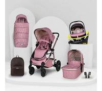 Cosatto 3 in 1 Travel System, Wow 3 - Birth to 25kg, Duo Direction Compact Fold, Carrycot, Seat Unit, ADAC Tested Rear Facing iSize Car Seat, Rotating ISOFIX Base, Adapters & Accessories (Camille)