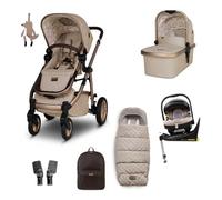 Cosatto 3 in 1 Travel System, Wow 3 - Birth to 25kg, Duo Direction Compact Fold, Carrycot, Seat Unit, ADAC Tested iSize Car Seat, Rotating ISOFIX Base, Adapters, Footmuff & Backpack (Whisper)