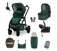 Cosatto 3 in 1 Travel System, Wow 3 - Birth to 25kg, Duo Direction Compact Fold, Carrycot, Seat Unit, ADAC Tested Rear Facing iSize Car Seat, Rotating ISOFIX Base, Adapters & Accessories (Wildwood)