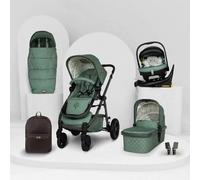 Cosatto 3 in 1 Travel System, Wow 3 - iSize Car Seat Unit (Meadow) | Birth to 25kg, Duo Direction Compact Fold, Carrycot, ADAC Tested, Rotating ISOFIX Base, Adapters, Footmuff & Backpack