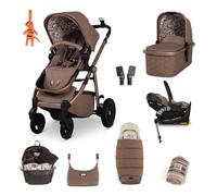 Cosatto 3 in 1 Travel System, Wow 3 - iSize Car Seat Unit (Tiger Tale) | Birth to 25kg, Duo Direction Compact Fold, Carrycot, ADAC Tested, Rotating ISOFIX Base, Adapters, Footmuff & Backpack