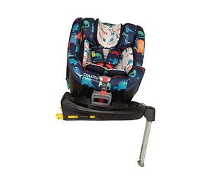 Cosatto Come & Go 360° Rotate Car Seat - 0-4 Years (0-105cm), iSize, ISOFIX, Side Impact Protection, Anti Escape, Extended Rear Facing (D is for Dino)