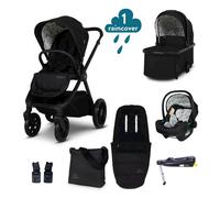 COSATTO Giggle 4 - Travel System Bundle, Birth to 25kg, Pram, Pushchair, Carrycot & Tote i-Size Group 0+ Infant Carrier Car Seat & Base, Footmuff, Changing Bag. Compact & Easy Fold, Free Raincover