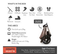 Cosatto Giggle 4 Travel System 3 in 1 Bundle | with Pram, Car Seat, Pushchair, C