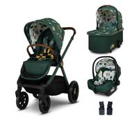 COSATTO Giggle 4 Travel System - 3 in 1 Travel System, 0-25kg Approx. 4 Years Old, Compact Fold, Pram, Pushchair, Carrycot, Seat Unit, i-Size Group 0+ Infant Carrier Car Seat & Raincover (Faraway)