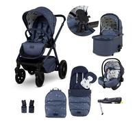 COSATTO Giggle 4 - Travel System Bundle, Birth to 25kg, Pram, Pushchair, Carrycot & i-Size Group 0+ Infant Carrier Car Seat & Base, Footmuff, Backpack, Free Raincover & Phone Holder (Skylark)