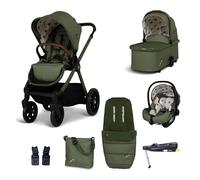 COSATTO Giggle 4 - Travel System Bundle, Birth to 25kg, Pram, Pushchair, Carrycot & Tote i-Size Group 0+ Infant Carrier Car Seat & Base, Footmuff, Changing Bag. Compact & Easy Fold, Free Raincover