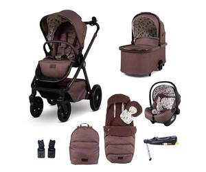Cosatto Giggle 4 Travel System Everything Bundle, Birth-4 Years (Bear Hug) | Pram, Pushchair, Carrycot & Tote, Infant Carrier Car Seat & Base, i-Size Group 0, Compact Fold, Footmuff, Bag, Raincover