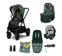 Cosatto Giggle 4 Travel System Everything Bundle | Pram, Pushchair, Carrycot & Tote, Infant Carrier Car Seat & Base | Birth-4 Years, i-Size Group 0 | Compact Fold, Footmuff, Bag, Raincover (Faraway)