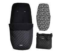 Cosatto Giggle Accessory Pack - Change Bag/Pram Bag & All Season Footmuff/Cosy Toes (Black Silhouette)