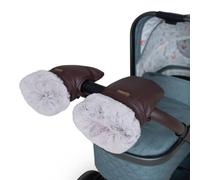 Cosatto Heated Pram Hand Muff Rechargeable Pushchair Stroller Glove Showerproof Leatherette (Brown)