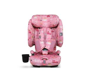 Cosatto On The Go Foldable Portable Travel Car Seat & Booster Car Seat | 15 Months-12 Years | ISOFIX, Side Impact Protection, Anti-Escape Harness, Ultra Compact & Lightweight, Bag (Itchy Feet Rosy)