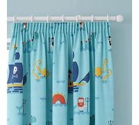Cosatto - Sea Monsters - Childrens Pair of Pencil Pleat Curtains - 66" Width x 72" Drop (168 x 183cm) in Blue