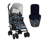 Cosatto Supa 3 Pushchair with Footmuff - Lightweight Stroller from Birth to 25Kg - Easy, Compact, Umbrella Fold, Large Shopping Basket, Carry Handle Footmuff (Beep Beep)