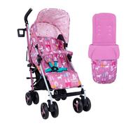 Cosatto Supa 3 Pushchair with Footmuff - Lightweight Stroller from Birth to 25Kg - Easy, Compact, Umbrella Fold, Large Shopping Basket, Carry Handle