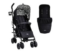 Cosatto Supa 3 Pushchair with Footmuff - Lightweight Stroller from Birth to 25Kg - Easy, Compact, Umbrella Fold, Large Shopping Basket, Carry Handle Footmuff (Silhouette)