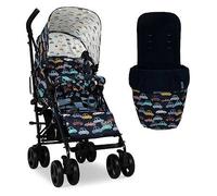 Cosatto Supa 3 Pushchair with Footmuff - Lightweight Stroller from Birth to 25Kg - Easy, Compact, Umbrella Fold, Large Shopping Basket, Carry Handle Footmuff (Beep Beep)