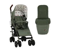Cosatto Supa 3 Stroller, Hoglet (Green), Compact Baby Pushchair with Footmuff, From Birth to 25kg Toddler Buggy, Fold