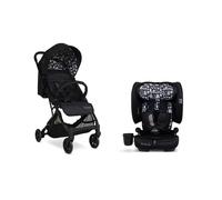 Cosatto Travel Bundle, Yo IATA Airline Stroller Lightweight & Compact Fold (Birth to 25kg) & On The Go Travel Airline Folding iSize Car Seat (76cm-150cm) - Black Silhouette