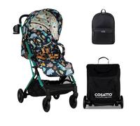 Cosatto Woosh 4 Stroller with Bag & Ultimate Backpack (Black) - Diggin' Dinos
