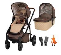 Cosatto Wow 3 Pram and Pushchair - Travel System with Carrycot, 25kg Seat Unit, Compact Fold with Seat Attached, Ventilated Carrycot, UPF100+ Hood, Raincovers, Luxury Design (Foxford Hall)