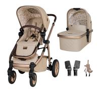 Cosatto Wow 3 Pram and Pushchair - Travel System with Carrycot, 25kg Seat Unit, Compact Fold with Seat Attached, Ventilated Carrycot, UPF100+ Hood, Raincovers, Luxury Design (Whisper)